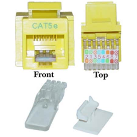 Cable Wholesale Cat 5e Keystone Jack Yellow Toolless RJ45 Female 311-120YL